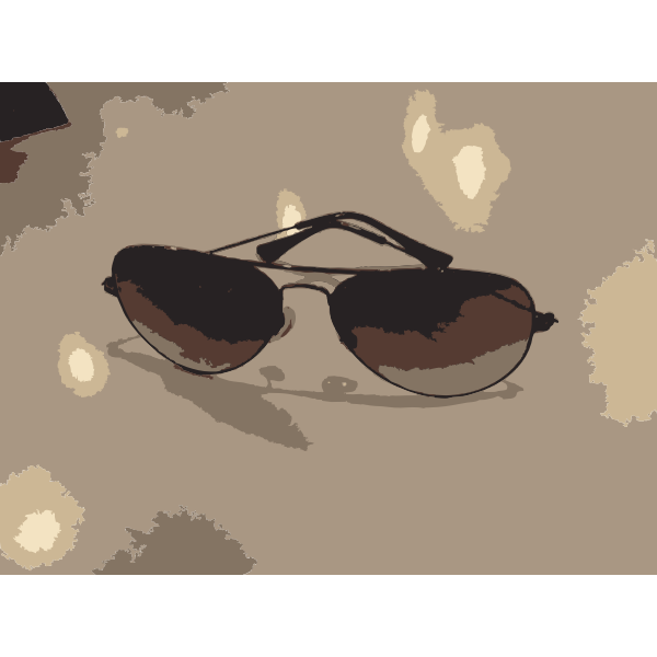 Sunglasses on table vector image